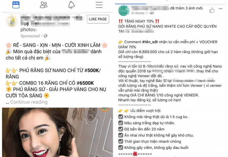 phủ sứ giá rẻ được quảng cáo phổ biến trên mạng